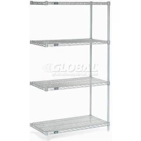 Nexelate    Silver Epoxy Wire Shelving Add-On 36